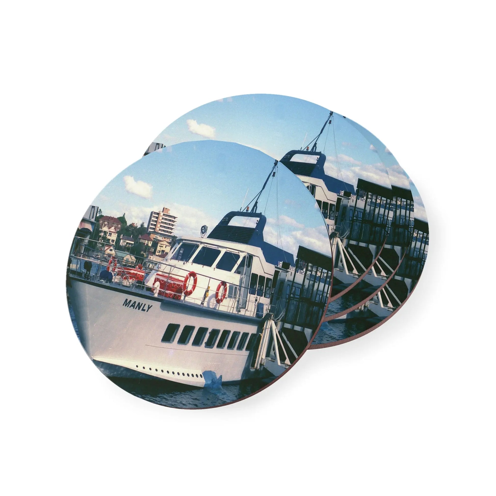 Cork Coasters - 'MANLY' Hydrofoil at Manly Wharf 