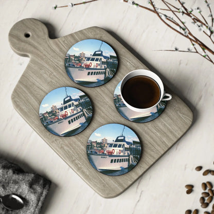 Cork Coasters - 'MANLY' Hydrofoil at Manly Wharf 
