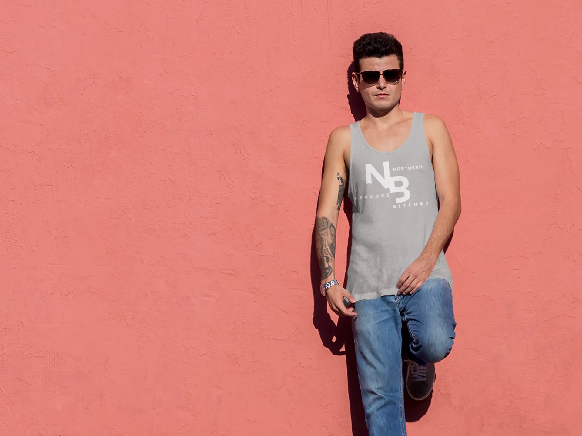 Cotton Singlet Northern Beaches custom logo 