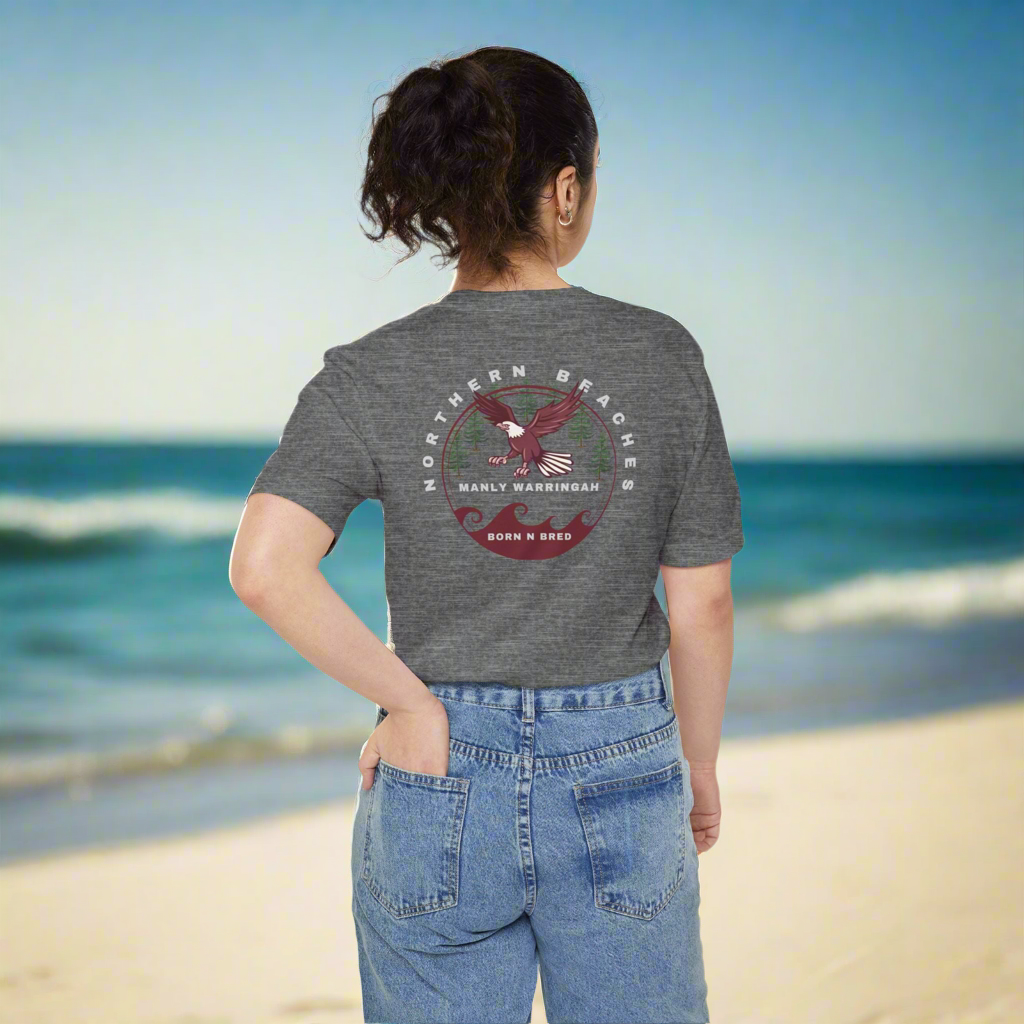 Manly Warringah Born n Bred Unisex Pocket T-shirt Printify