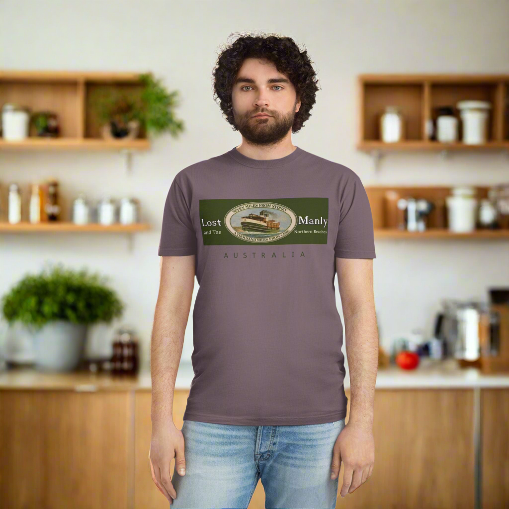 Faded T-Shirt Manly Ferries South Steyne LM Logo - Lost Manly Shop