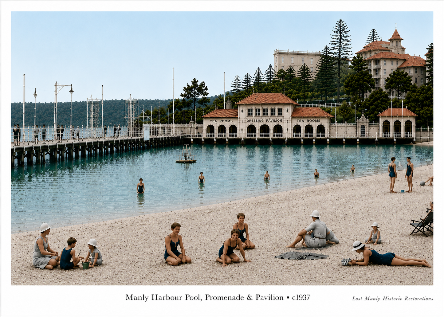 Manly Harbour Pool Custom Restoration Print