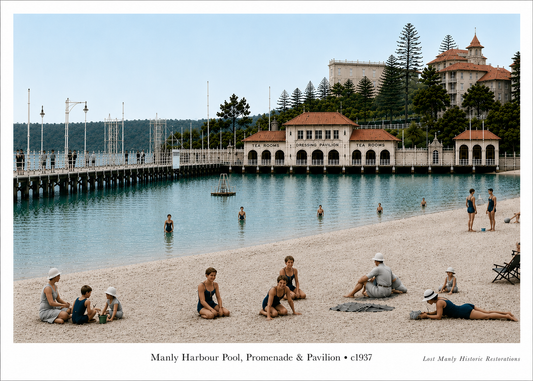 Manly Harbour Pool Custom Restoration Print - Lost Manly Shop