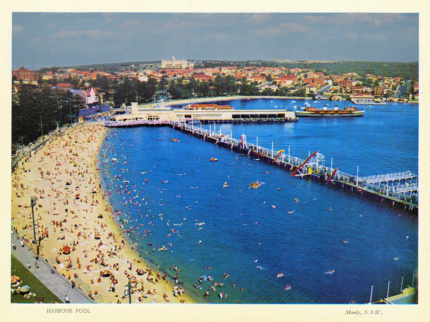 1955 Manly Harbour Pool Aerial – Historic Sydney Wall Art Print - Lost Manly Shop