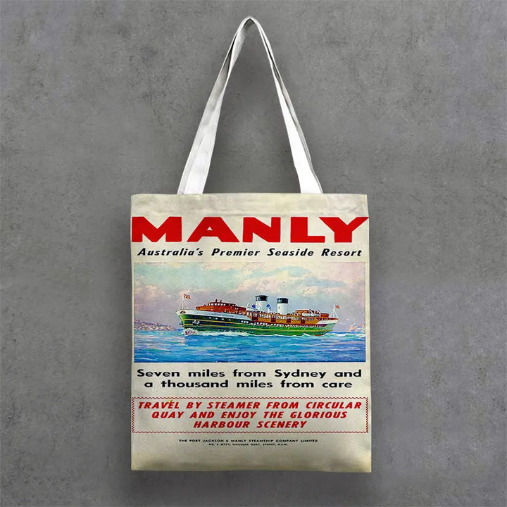 Colourful Canvas Totes Sydney By the Sea Art Designs Customisation - Lost Manly Shop