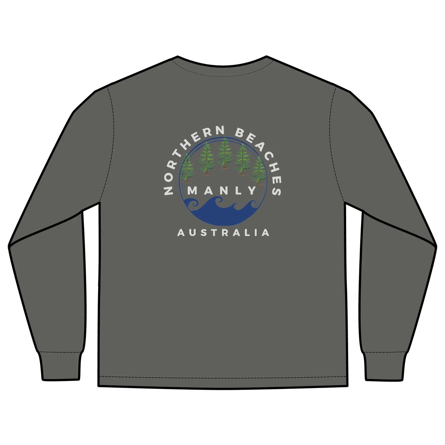 Long Sleeve Pocket T-Shirt Northern Beaches 2x custom logo 