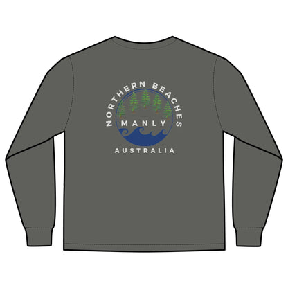 Long Sleeve Pocket T-Shirt Northern Beaches 2x custom logo 
