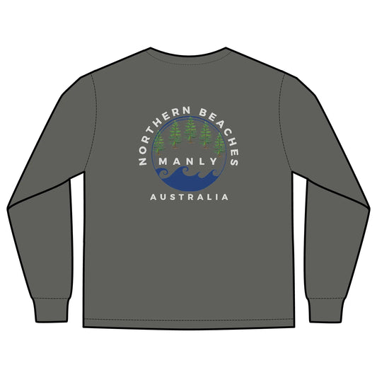 Long Sleeve Pocket T-Shirt Northern Beaches 2x custom logo 