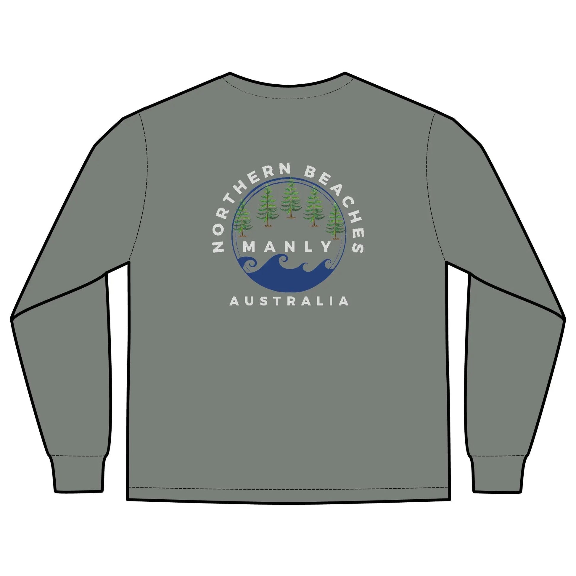 Long Sleeve Pocket T-Shirt Northern Beaches 2x custom logo 