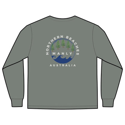 Long Sleeve Pocket T-Shirt Northern Beaches 2x custom logo 