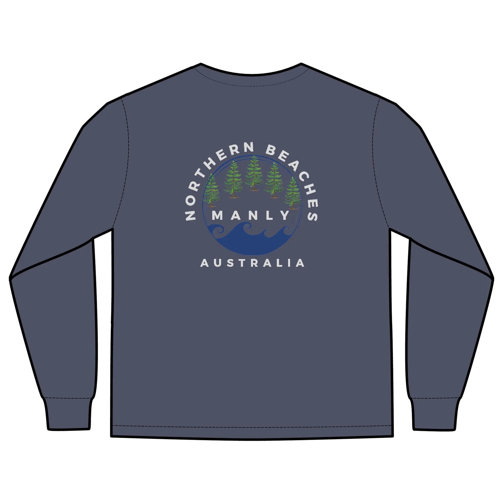 Long Sleeve Pocket T-Shirt Northern Beaches 2x custom logo 