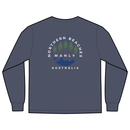 Long Sleeve Pocket T-Shirt Northern Beaches 2x custom logo 