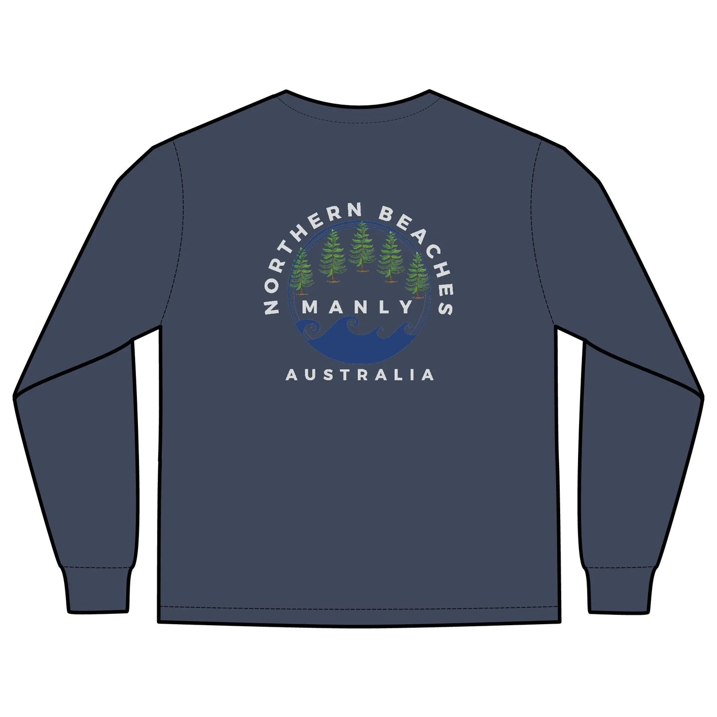 Long Sleeve Pocket T-Shirt Northern Beaches 2x custom logo 