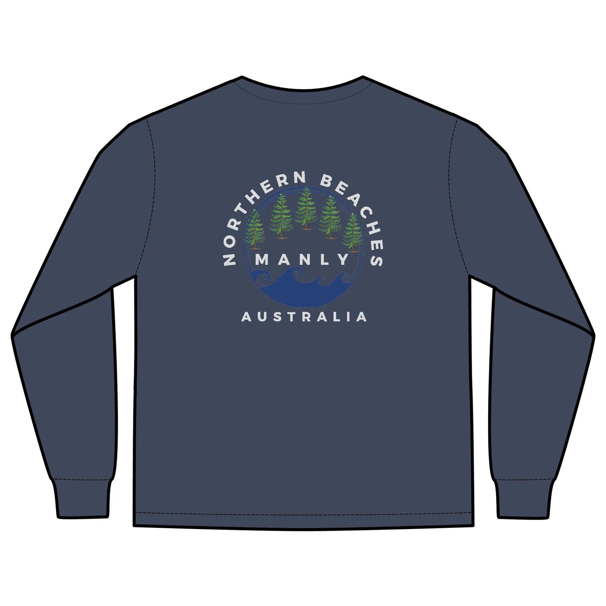 Long Sleeve Pocket T-Shirt Northern Beaches 2x custom logo 