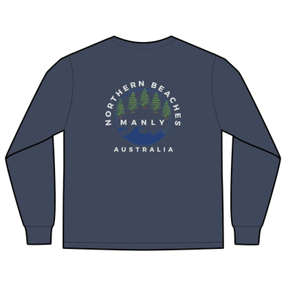 Long Sleeve Pocket T-Shirt Northern Beaches 2x custom logo 