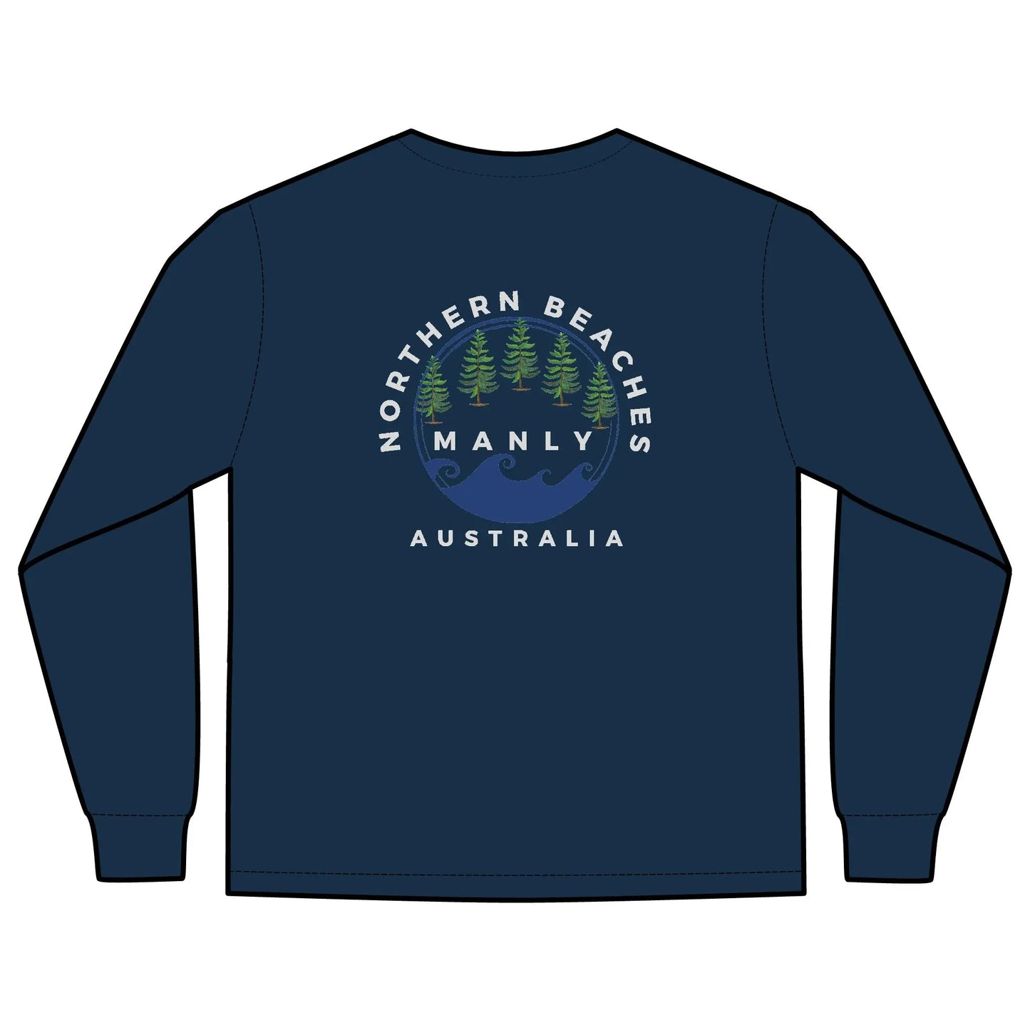 Long Sleeve Pocket T-Shirt Northern Beaches 2x custom logo 
