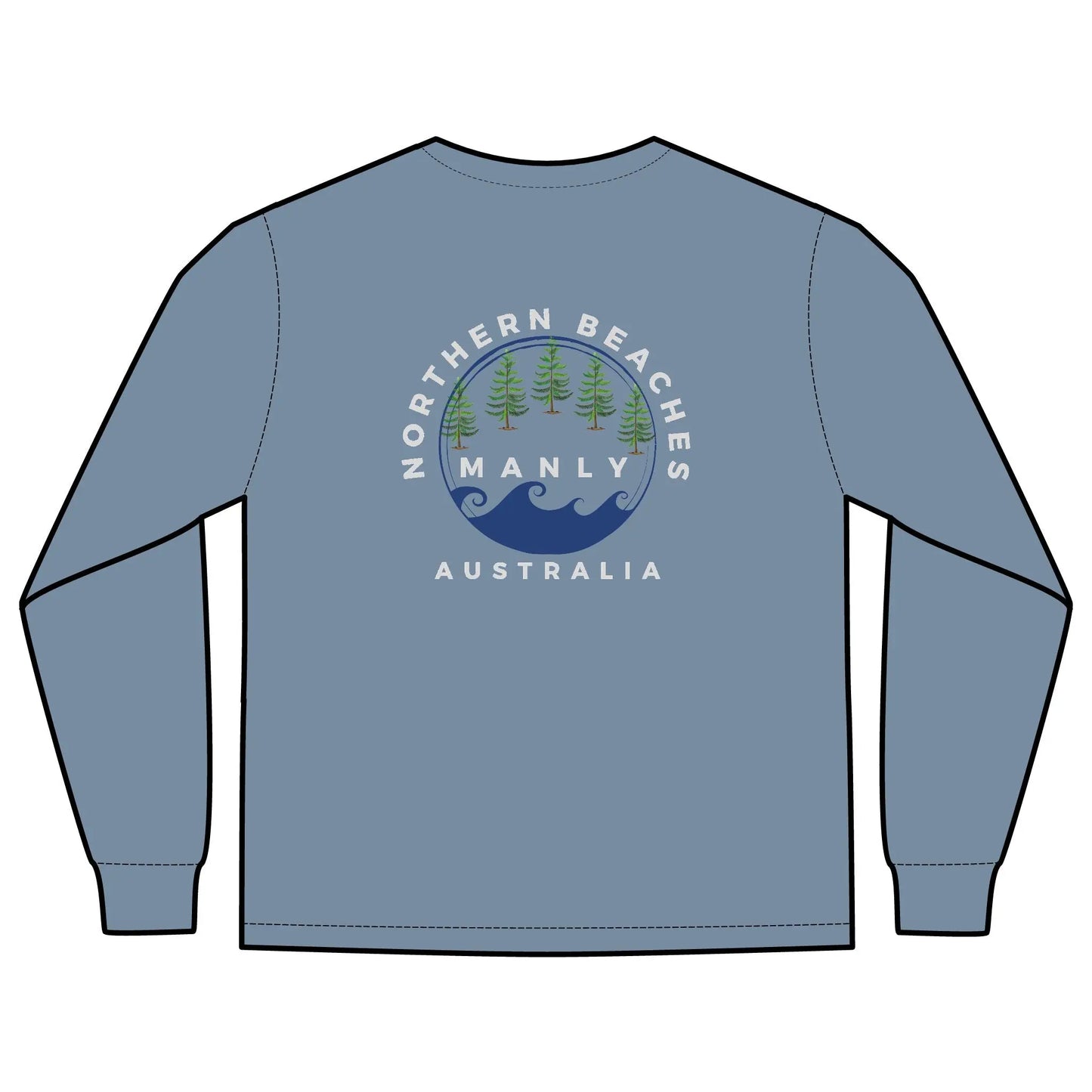 Long Sleeve Pocket T-Shirt Northern Beaches 2x custom logo 