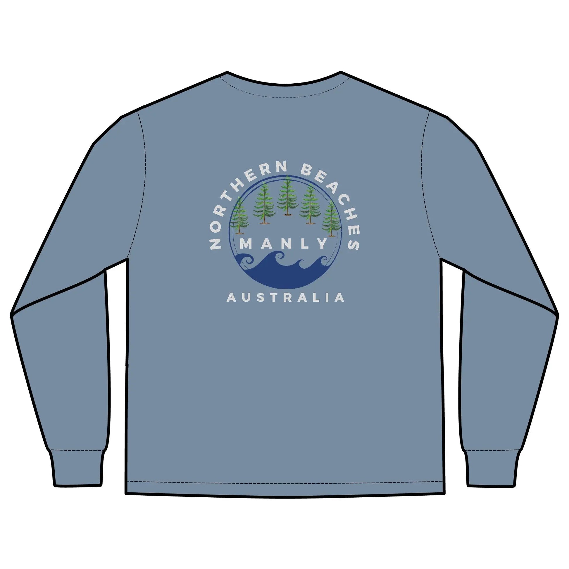 Long Sleeve Pocket T-Shirt Northern Beaches 2x custom logo 