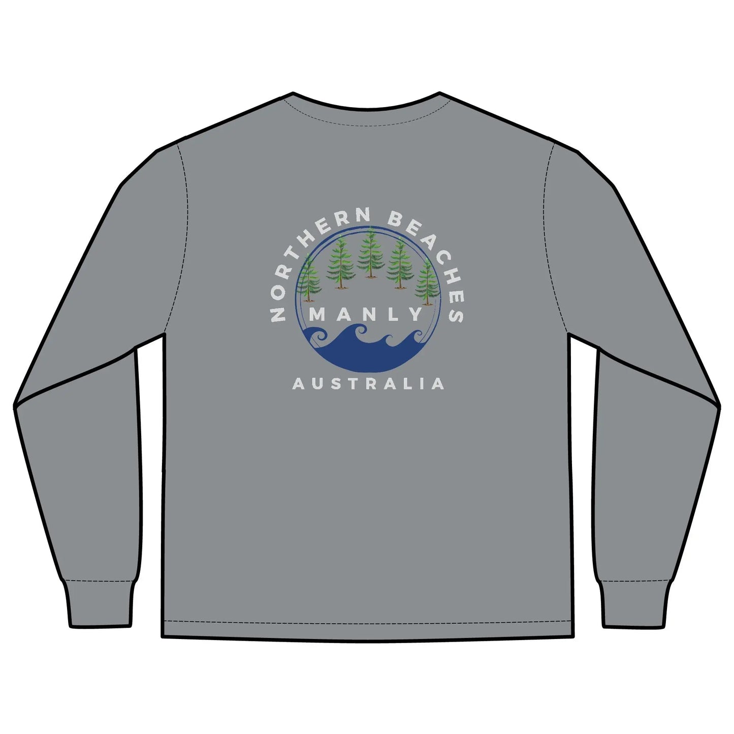 Long Sleeve Pocket T-Shirt Northern Beaches 2x custom logo 