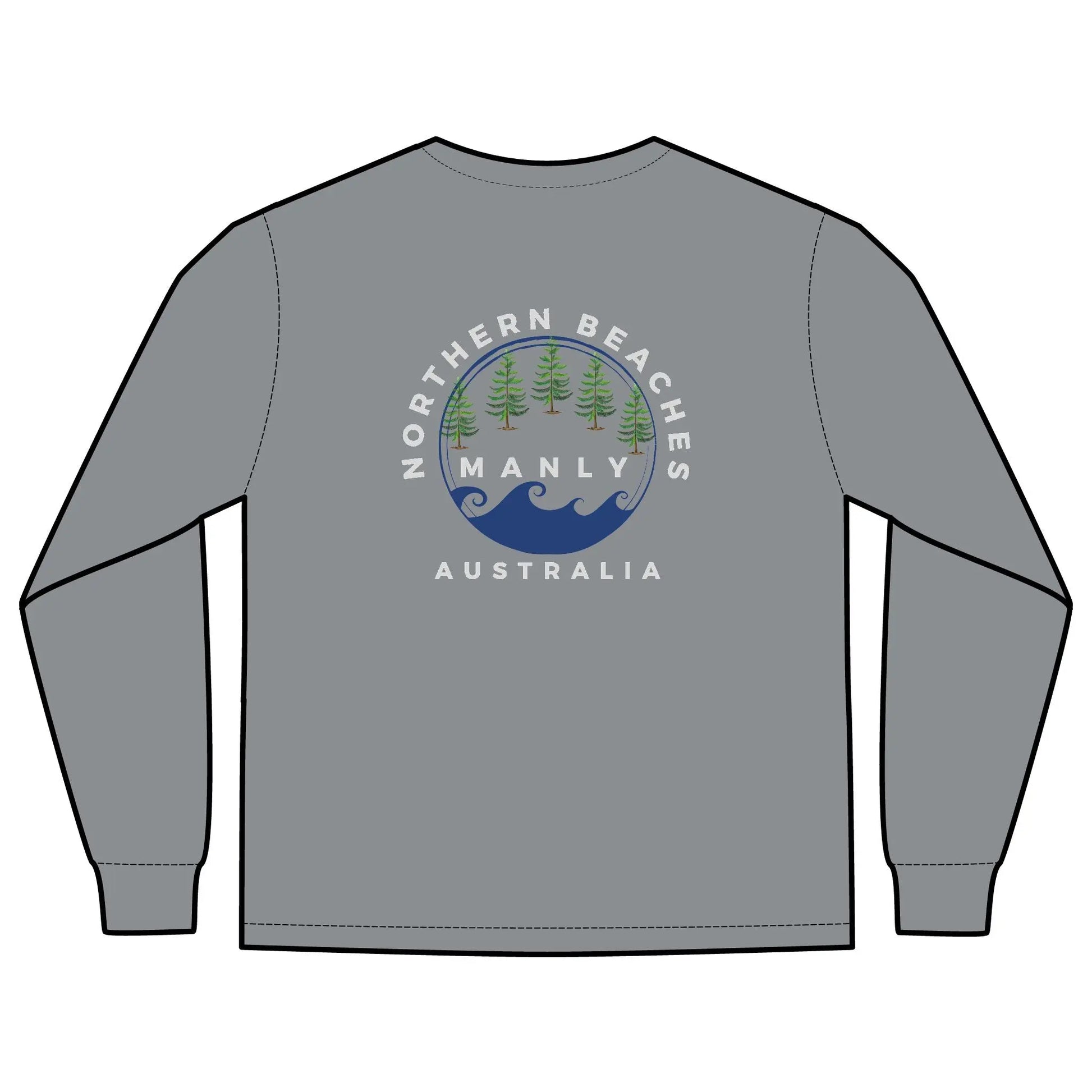 Long Sleeve Pocket T-Shirt Northern Beaches 2x custom logo 