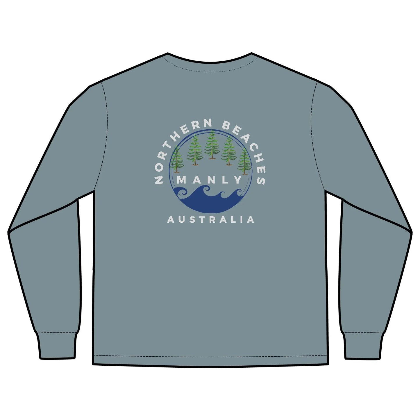 Long Sleeve Pocket T-Shirt Northern Beaches 2x custom logo 