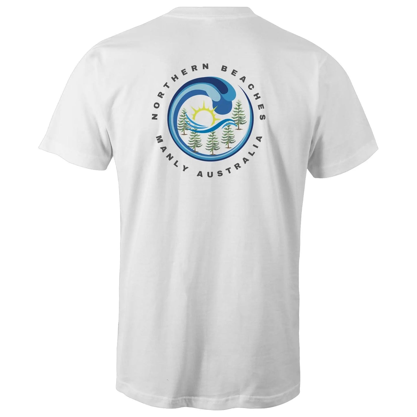 Northern Beaches Manly Australia front and back logo on AS Colour Staple Cotton Adult T-Shirt 