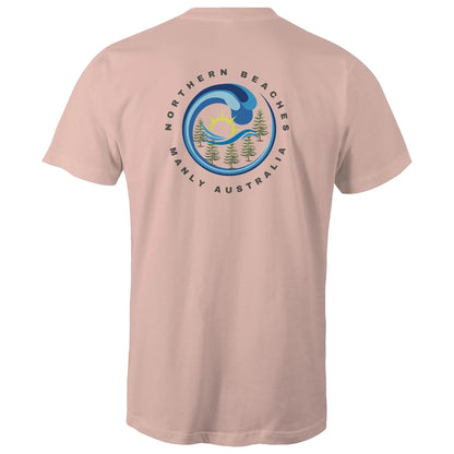 Northern Beaches Manly Australia front and back logo on AS Colour Staple Cotton Adult T-Shirt 