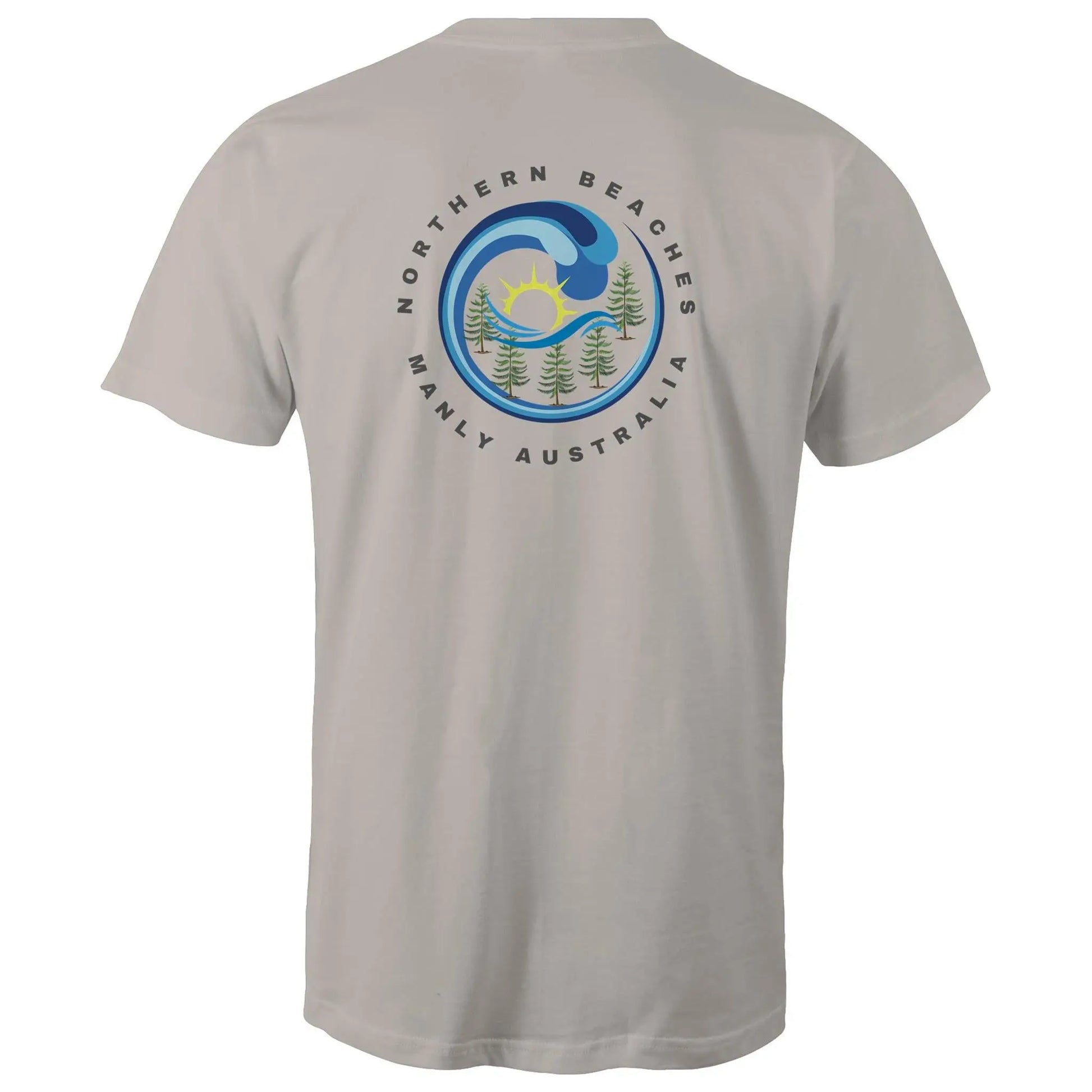 Northern Beaches Manly Australia front and back logo on AS Colour Staple Cotton Adult T-Shirt 