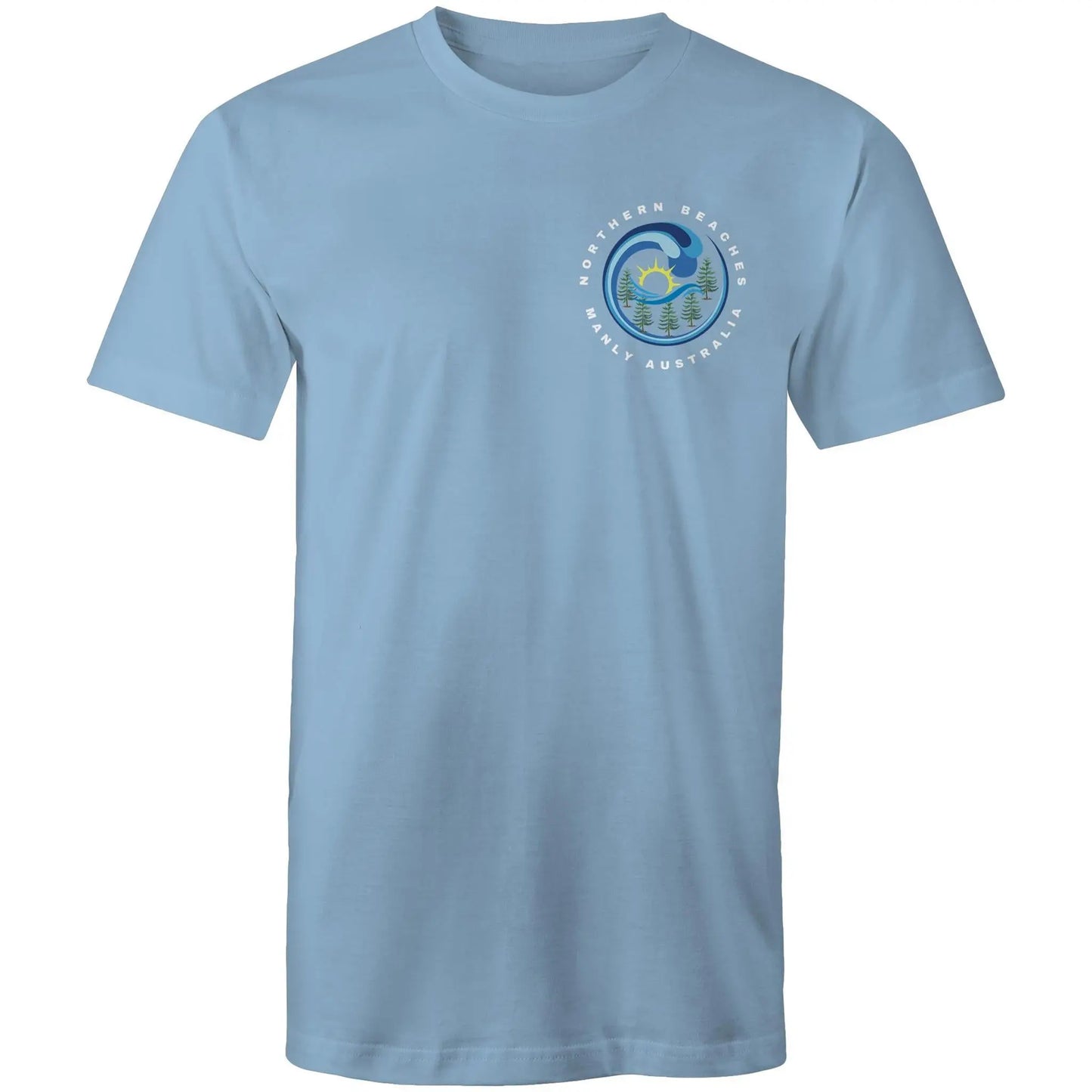 Northern Beaches Manly Australia front and back logo on AS Colour Staple Cotton Adult T-Shirt 