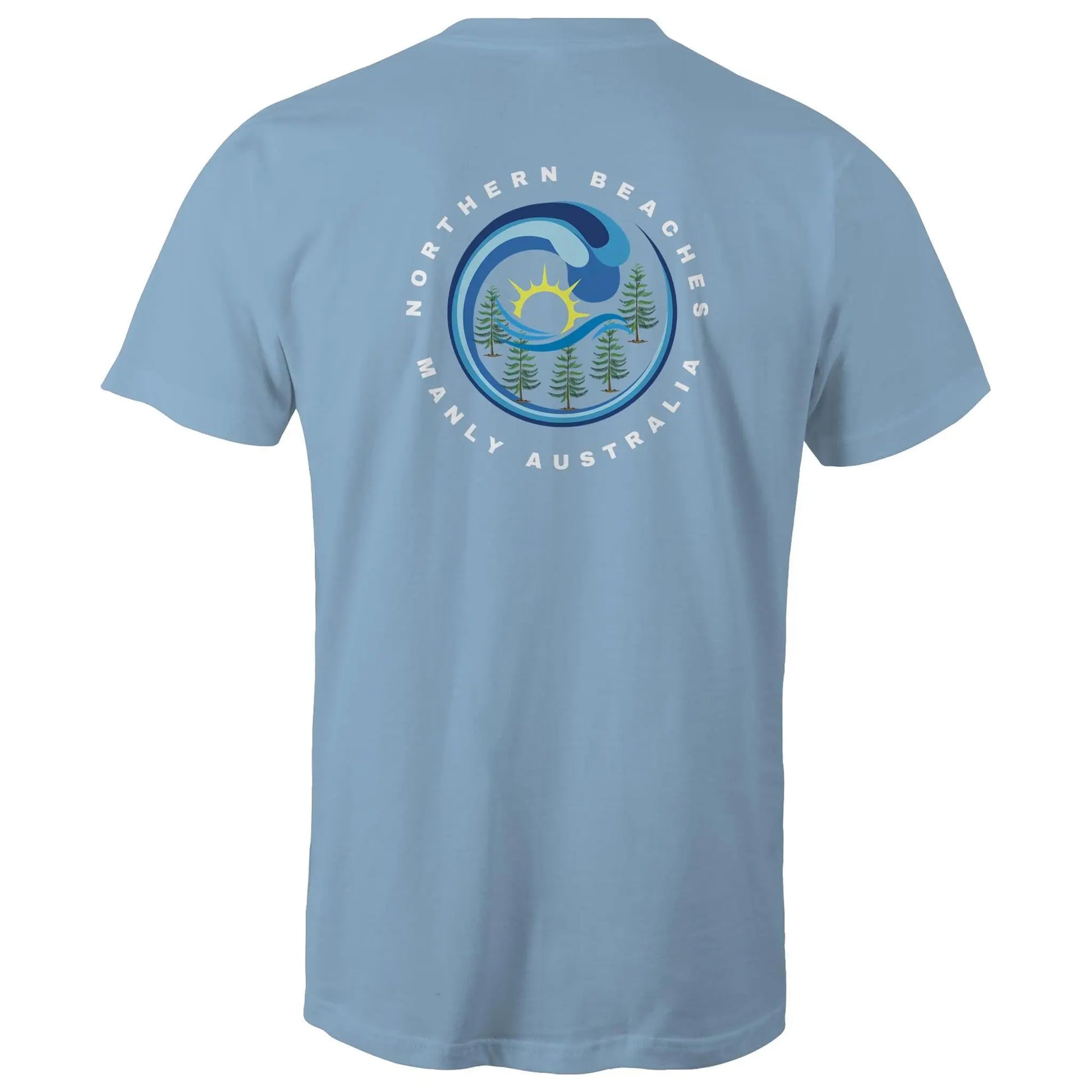 Northern Beaches Manly Australia front and back logo on AS Colour Staple Cotton Adult T-Shirt 