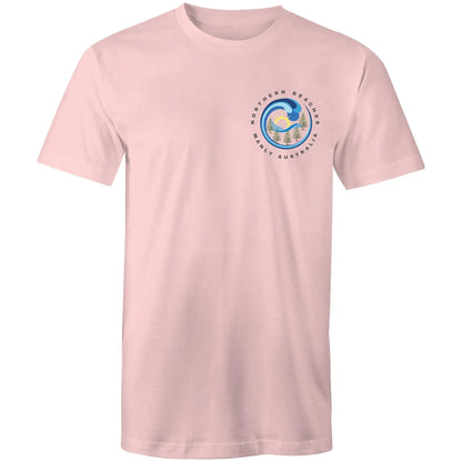 Northern Beaches Manly Australia small front grey font logo on AS Colour Cotton T-Shirt 