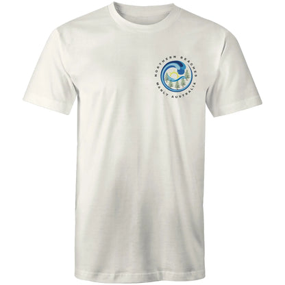 Northern Beaches Manly Australia small front grey font logo on AS Colour Cotton T-Shirt 