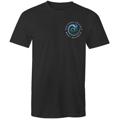 Northern Beaches Manly Australia small white font logo on Cotton T-Shirt 