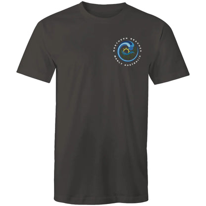 Northern Beaches Manly Australia small white font logo on Cotton T-Shirt 