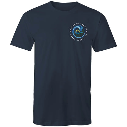 Northern Beaches Manly Australia small white font logo on Cotton T-Shirt 