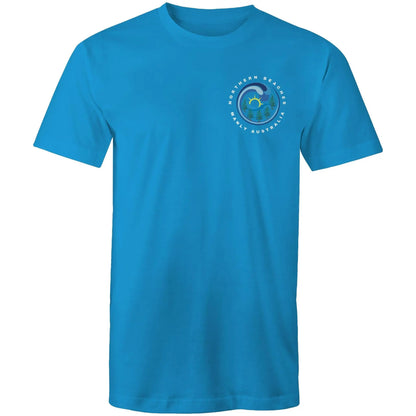 Northern Beaches Manly Australia small white font logo on Cotton T-Shirt 