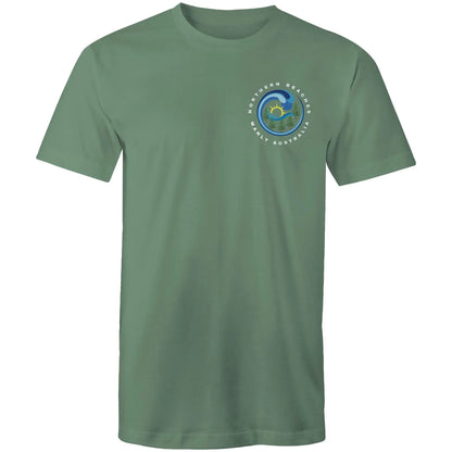 Northern Beaches Manly Australia small white font logo on Cotton T-Shirt 