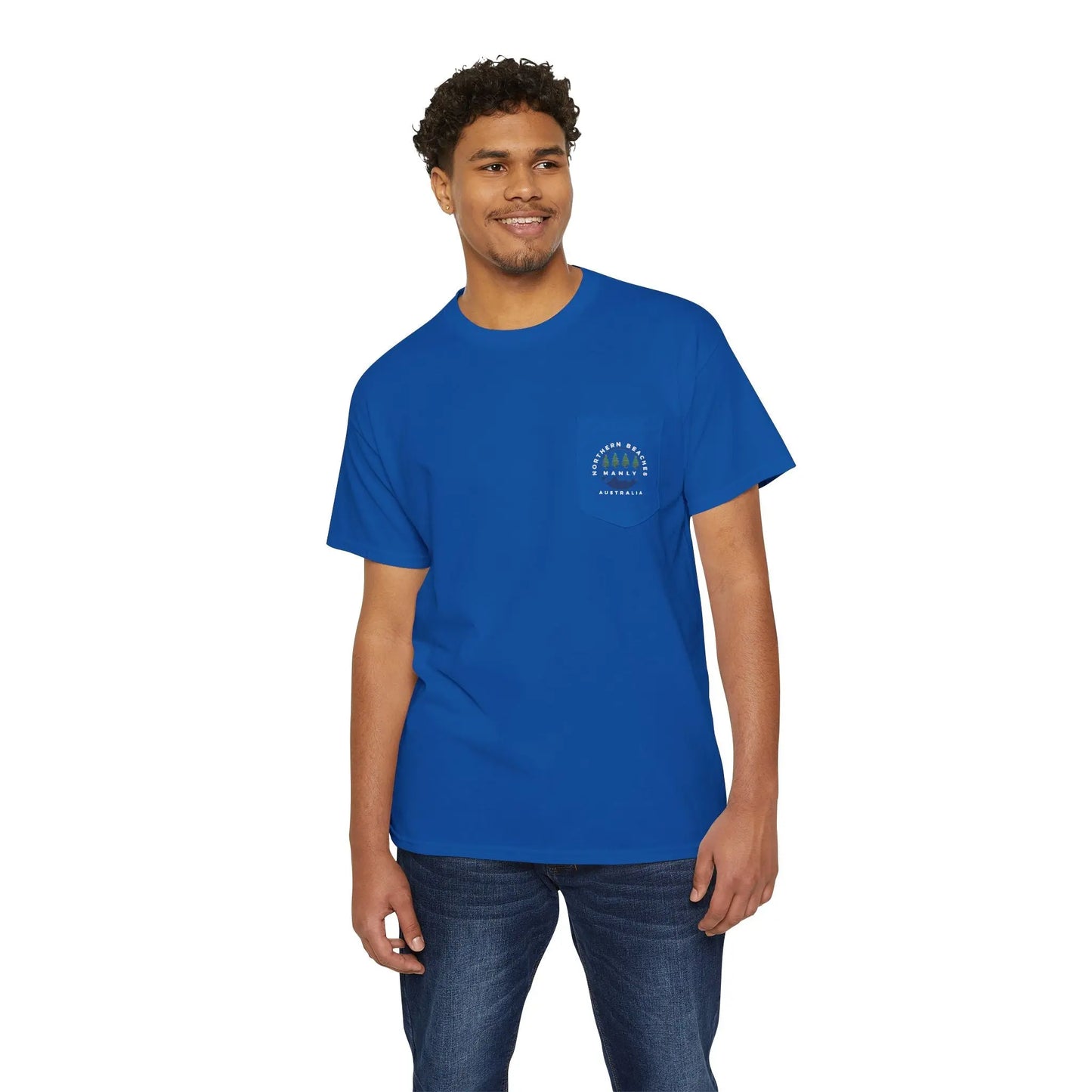 Northern Beaches front/back Logo Pocket T-Shirt 