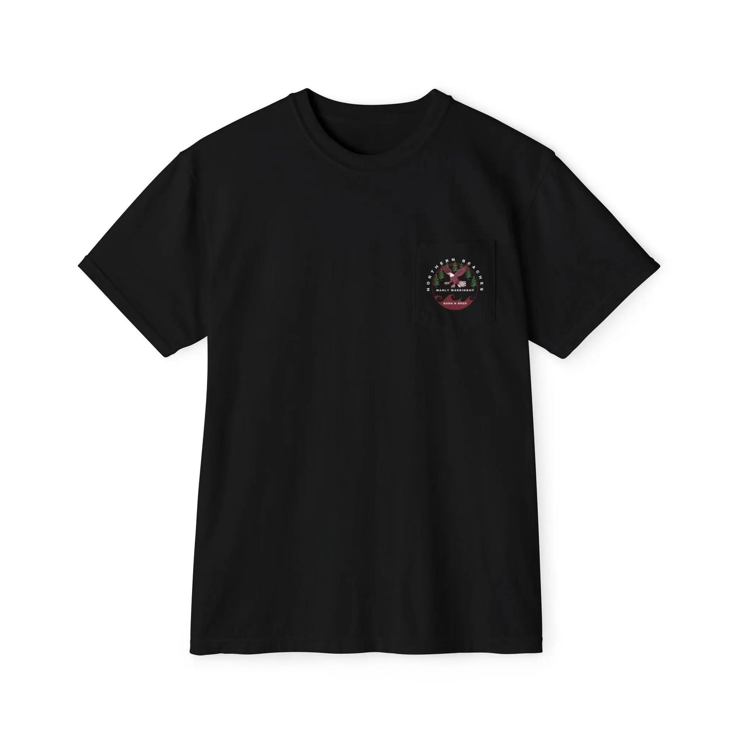 Pocket T-Shirt Northern Beaches 2x custom logo 