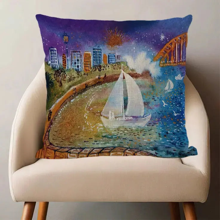 Sydney Coastal Charm Cushion Cover – Unique Art for Home Decor (Copy) Lost Manly Shop