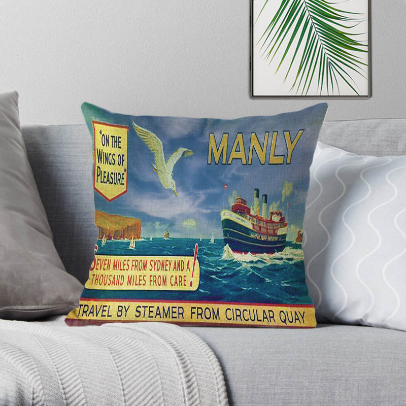 Sydney Coastal Charm Cushion Cover – Unique Art for Home Decor (Copy) Lost Manly Shop