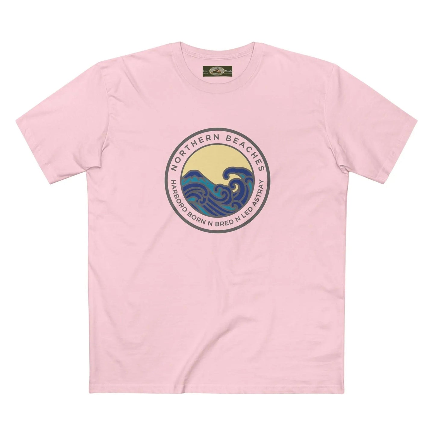 T-Shirt Northern Beaches Harbord Born n Bred n Led Astray Custom Logo Front 