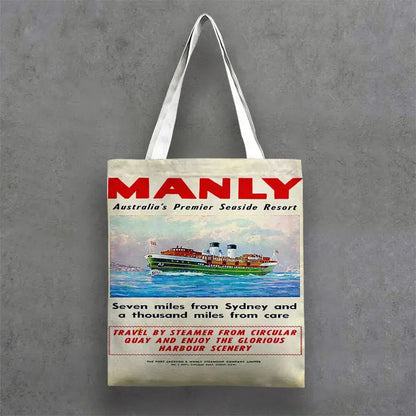 Tote Bags Manly and Sydney Harbour Coastal Art 