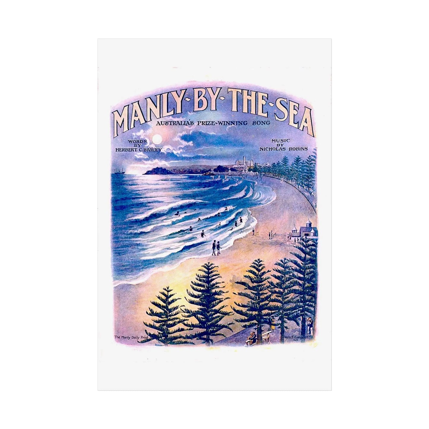 Vintage Poster Manly 1924 