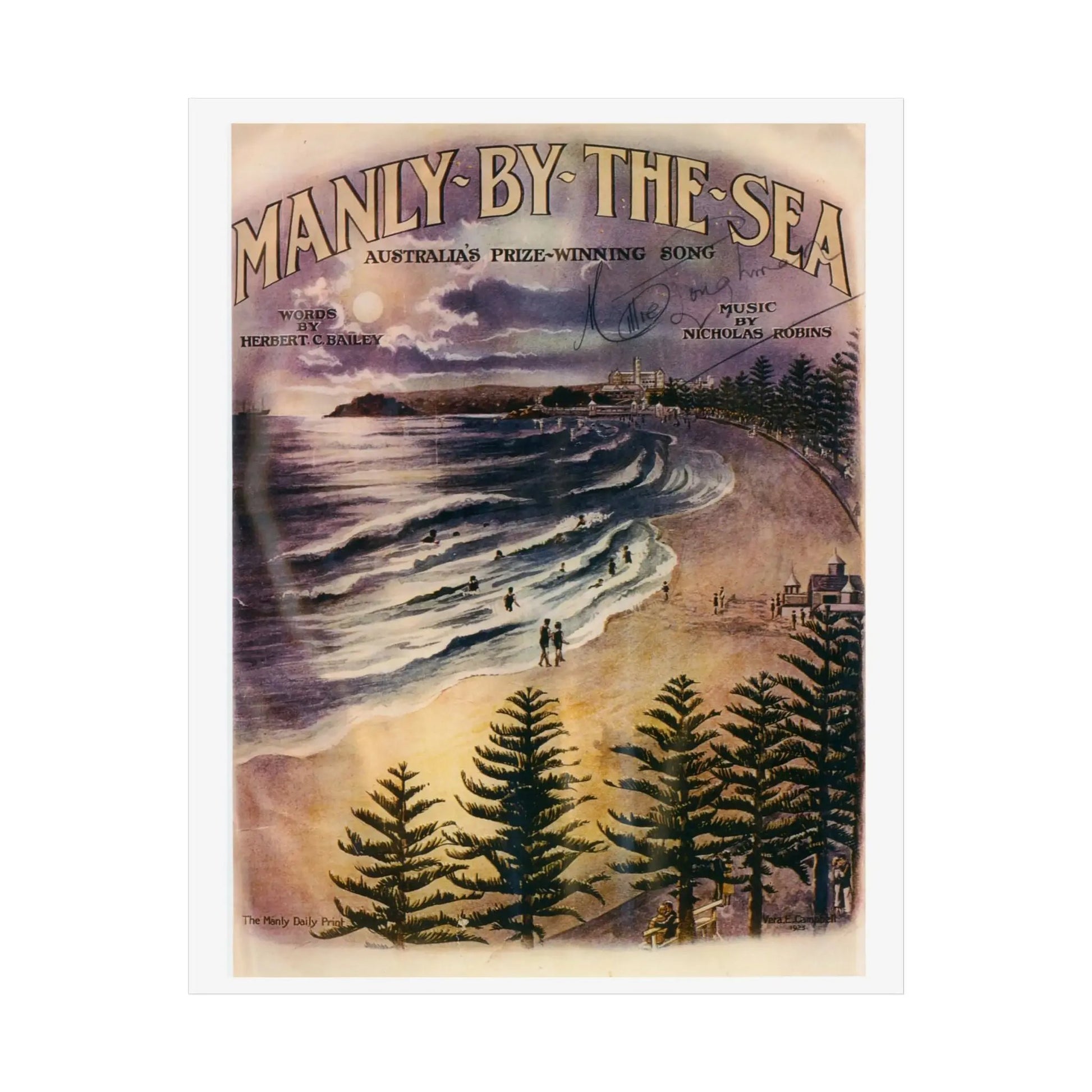 Vintage Poster Manly 1924 