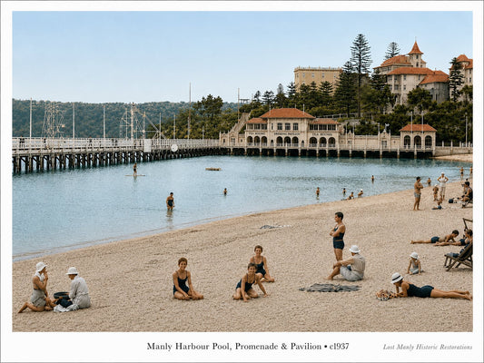 Manly Harbour Pool, Promenade & Pavilion - c1937 - Historic Restoration - Lost Manly Shop