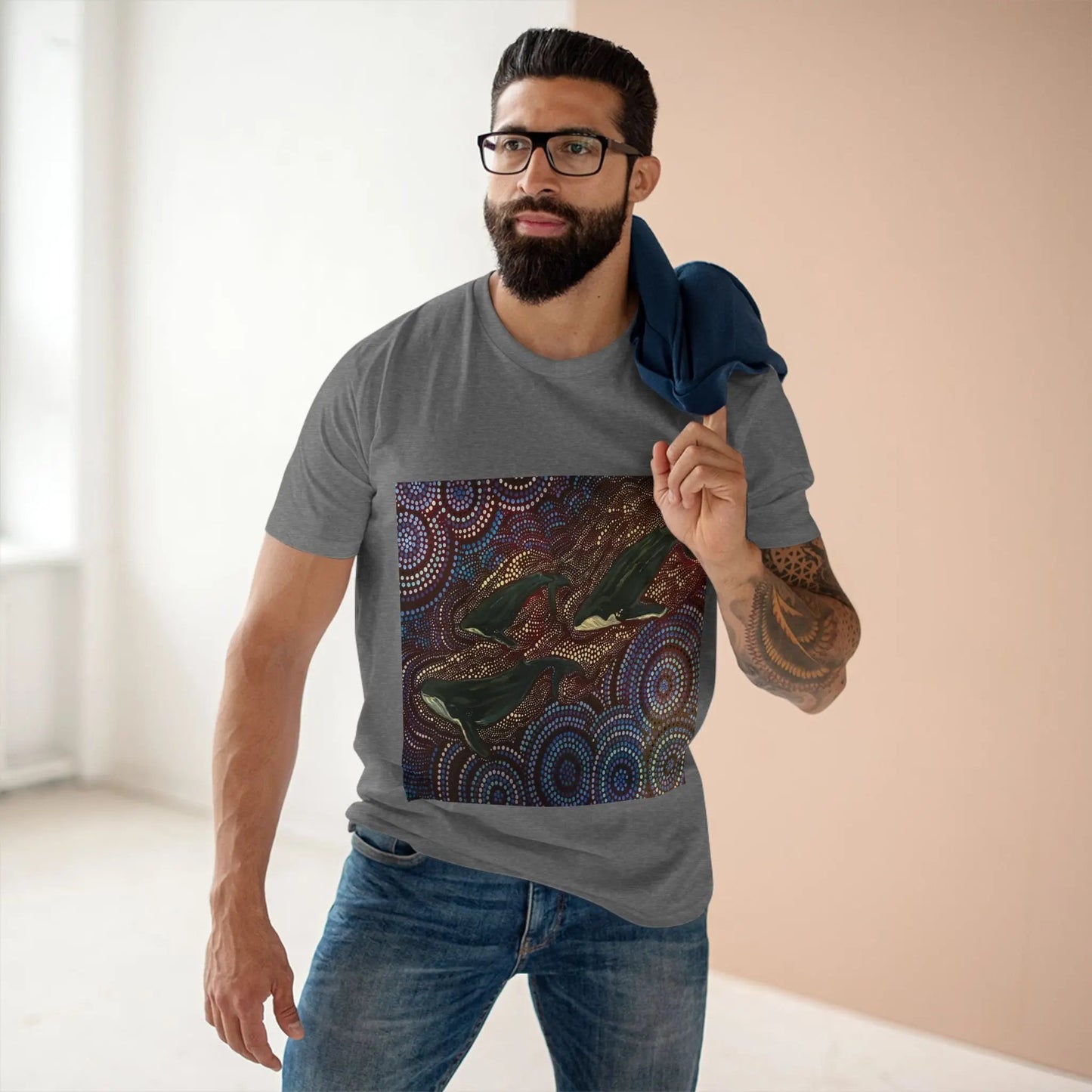 Whales at Long Reef Art Logo T-Shirt 