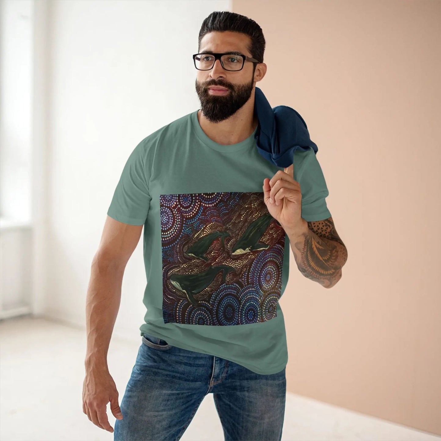 Whales at Long Reef Art Logo T-Shirt 