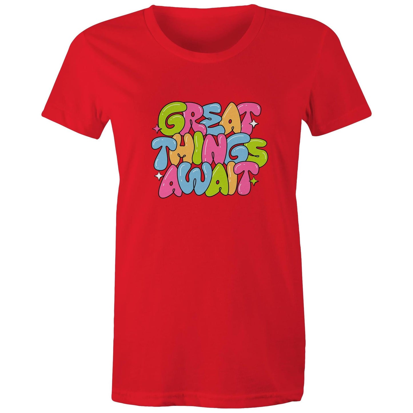 Women's Maple Tee Great Things Await 
