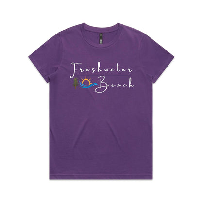 Lost Manly custom logo Manly Beach edition AS Colour Women's Maple Tee - Lost Manly Shop